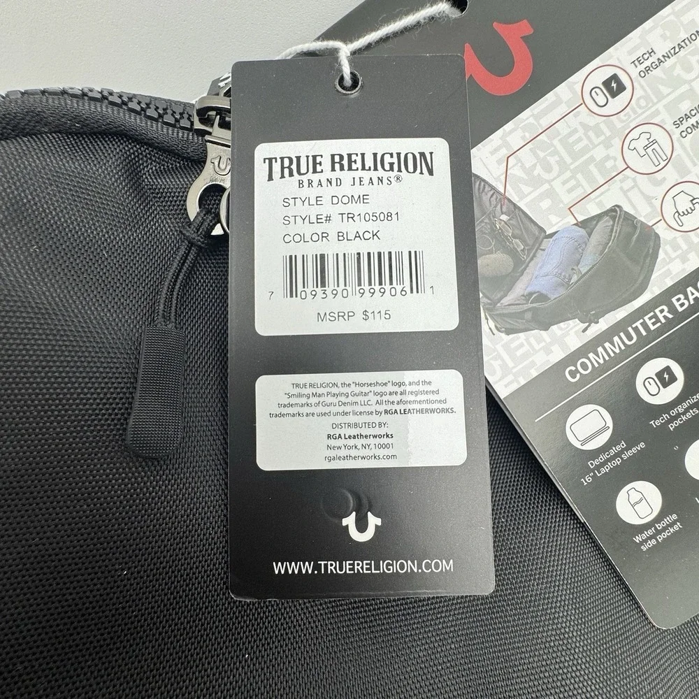 True Religion Commuter Laptop Backpack, Black TR105081 MSRP $115 - New with tags